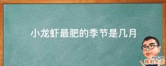 小龙虾最肥的季节是几月
