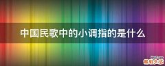 中国民歌中的小调指的是什么
