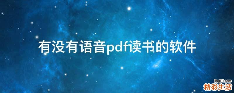 有没有语音pdf读书的软件