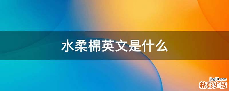 水柔棉英文是什么