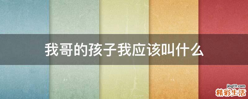 我哥的孩子我应该叫什么