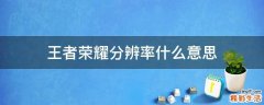 王者荣耀分辨率什么意思