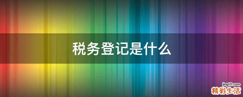 税务登记是什么