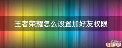 王者荣耀怎么设置加好友权限