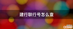 建行联行号怎么查