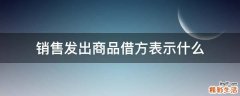 销售发出商品借方表示什么
