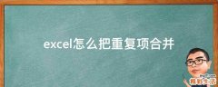 excel怎么把重复项合并