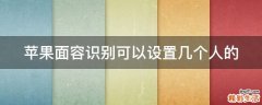 苹果面容识别可以设置几个人的