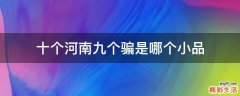 十个河南九个骗是哪个小品