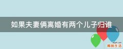 如果夫妻俩离婚有两个儿子归谁