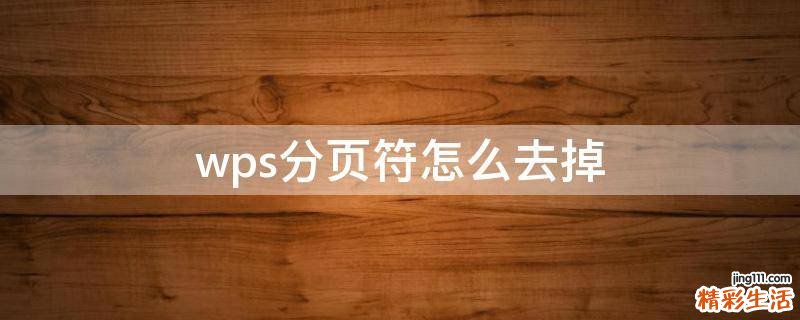 wps分页符怎么去掉