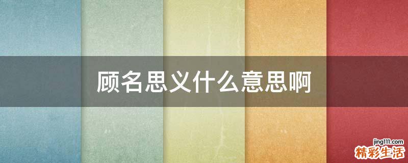 顾名思义什么意思啊