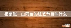 杨紫张一山同台的综艺节目叫什么