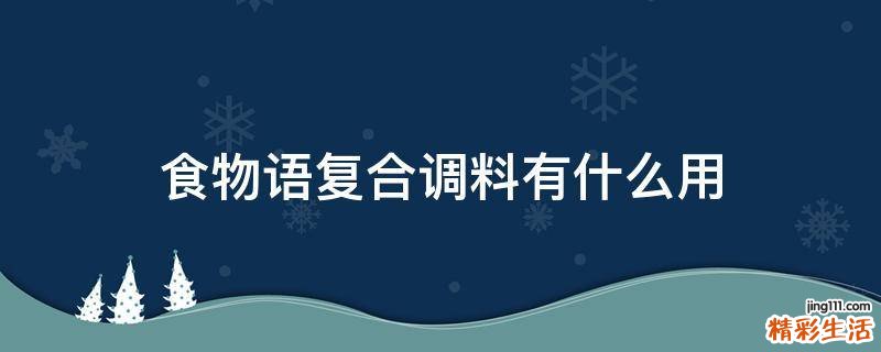 食物语复合调料有什么用