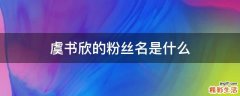 虞书欣的粉丝名是什么