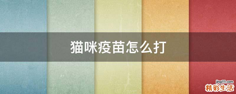猫咪疫苗怎么打