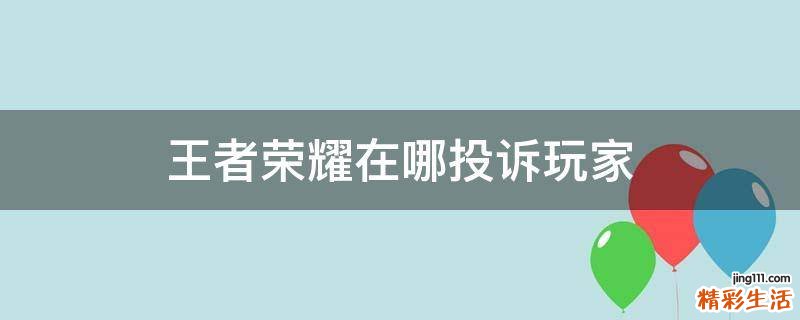 王者荣耀在哪投诉玩家