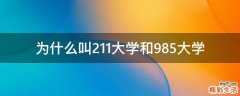 为什么叫211大学和985大学