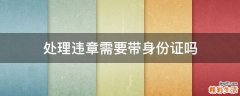处理违章需要带身份证吗