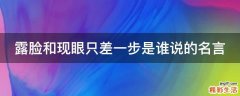 露脸和现眼只差一步是谁说的名言