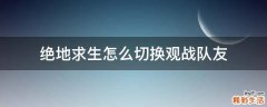绝地求生怎么切换观战队友