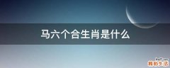 马六个合生肖是什么