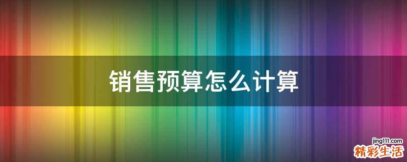销售预算怎么计算