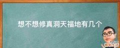 想不想修真洞天福地有几个