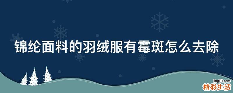 锦纶面料的羽绒服有霉斑怎么去除