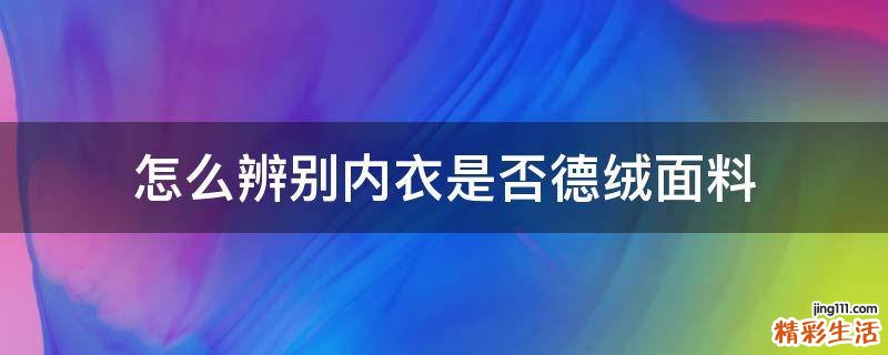 怎么辨别内衣是否德绒面料