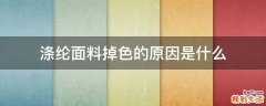 涤纶面料掉色的原因是什么