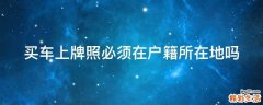 买车上牌照必须在户籍所在地吗