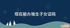 现在能办独生子女证吗