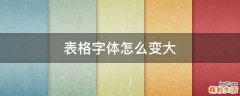 表格字体怎么变大