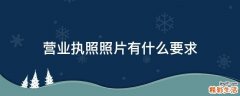 营业执照照片有什么要求