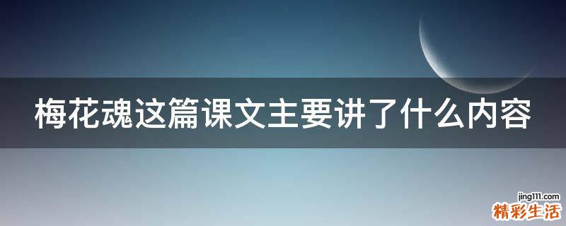 梅花魂这篇课文主要讲了什么内容
