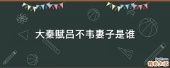 大秦赋吕不韦妻子是谁