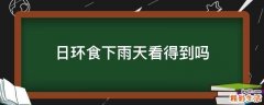 日环食下雨天看得到吗