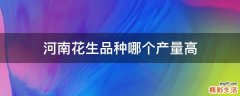 河南花生品种哪个产量高