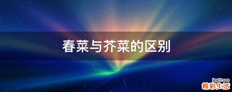 春菜与芥菜的区别