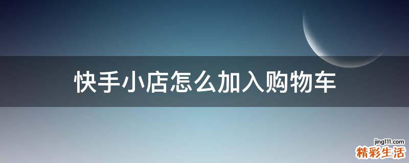 快手小店怎么加入购物车