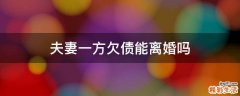 夫妻一方欠债能离婚吗