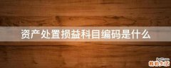 资产处置损益科目编码是什么