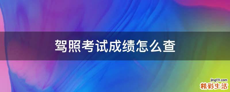 驾照考试成绩怎么查