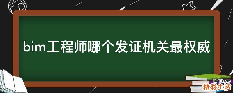 bim工程师哪个发证机关最权威