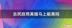 去民政局离婚马上能离吗