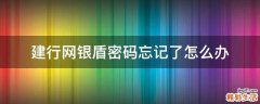 建行网银盾密码忘记了怎么办