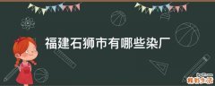 福建石狮市有哪些染厂