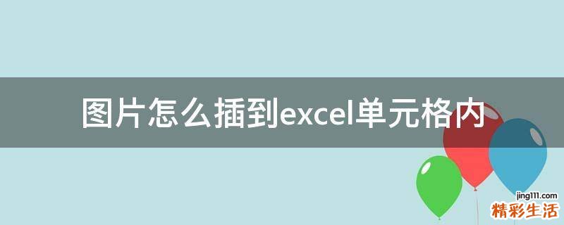 图片怎么插到excel单元格内