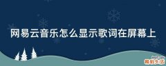 网易云音乐怎么显示歌词在屏幕上